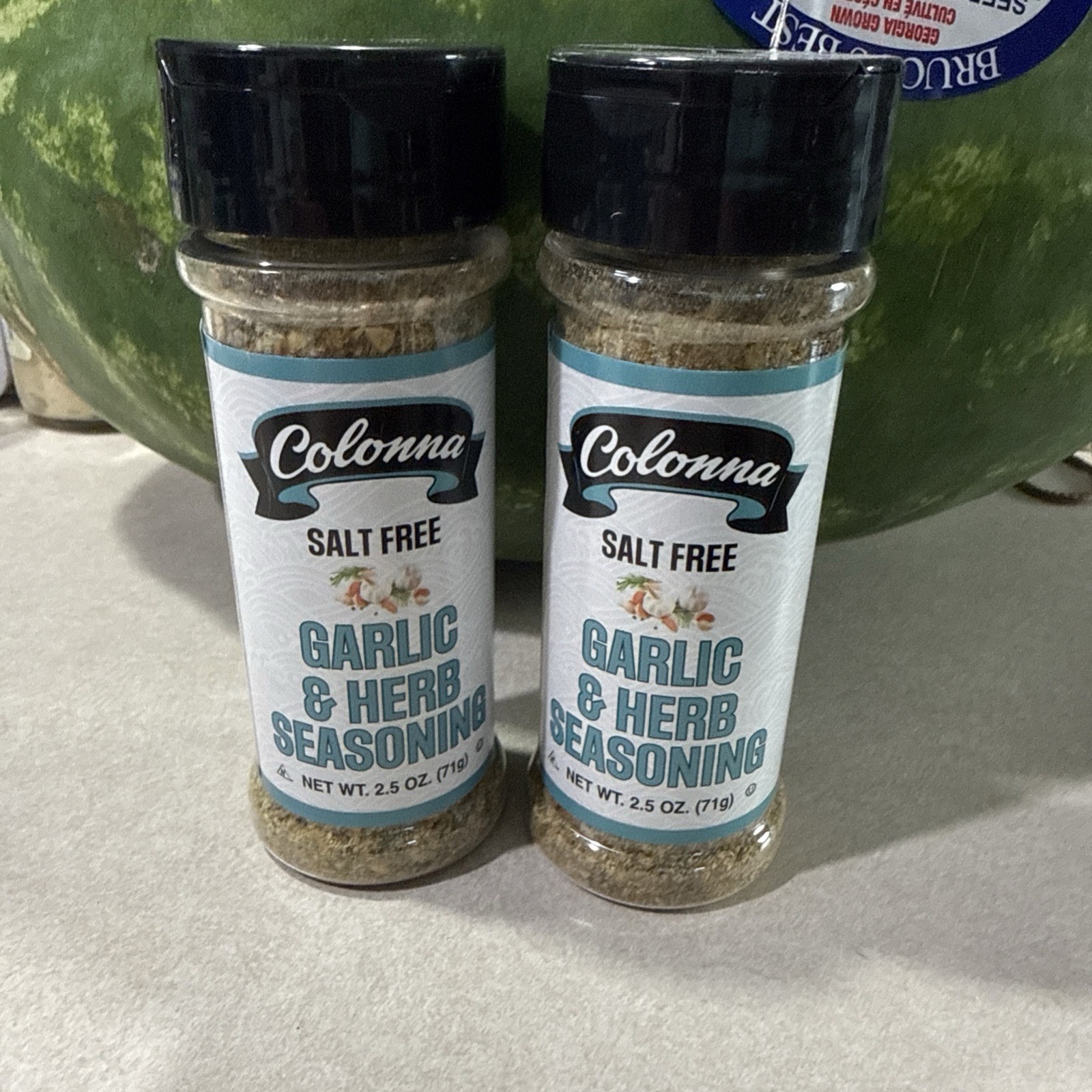 2 Colonna SALT FREE GARLIC & HERB Seasoning 2.5 Oz Each Free Shipping