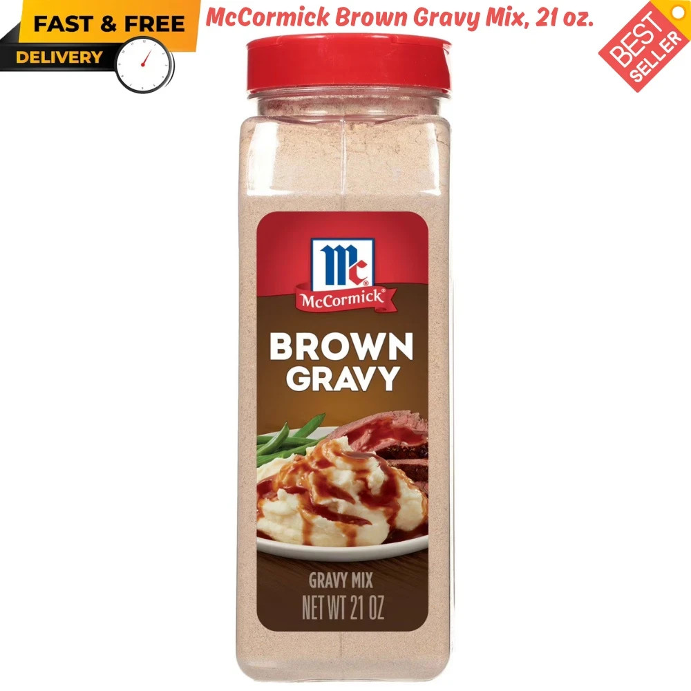 McCormick Brown Gravy Mix, 21 oz. No Artificial Flavor, No MSG, Low Carb, FRESH