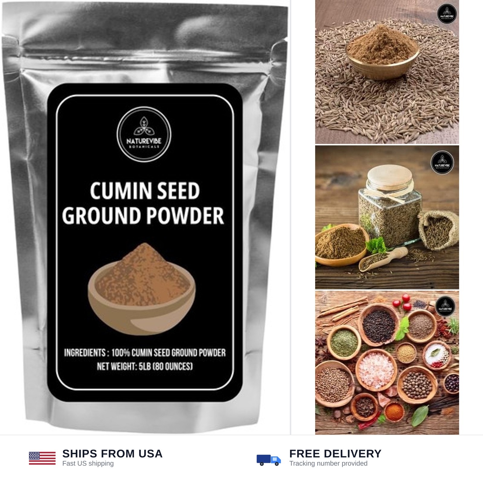 Cumin Seed Powder by Naturevibe botanicals, 5lb (Cuminum cyminum L.) | Premiu…