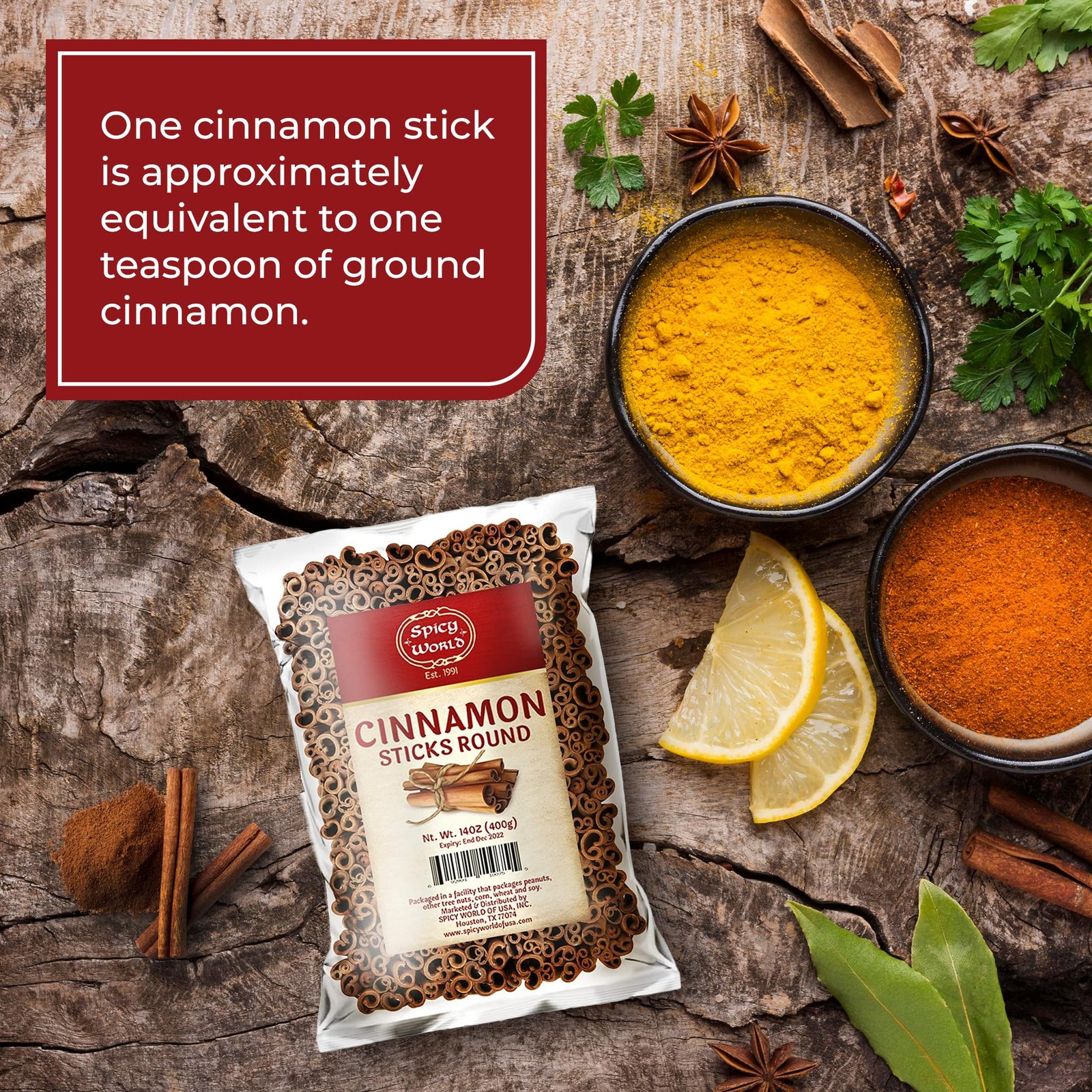 Spicy World Cinnamon Sticks 14 Oz Bag ~100 – Strong 14 Ounce