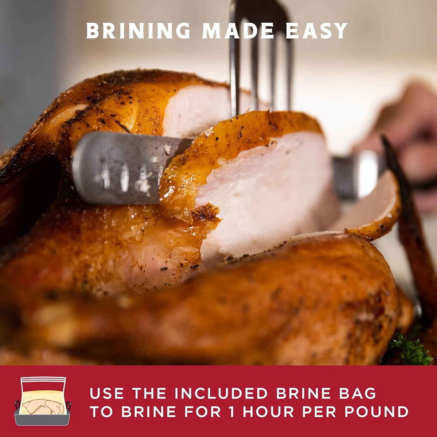 Ultimate Turkey Brining Kit: Natural Herbs, Recipes & Double-Zipper Bag Included