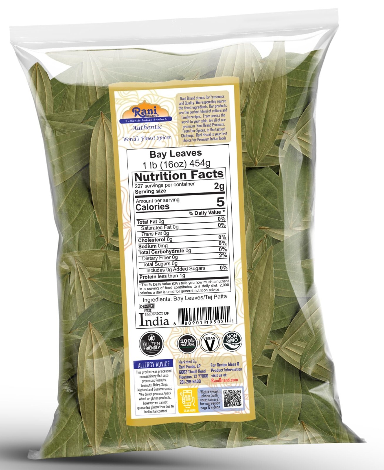 Rani Bay Leaf (Leaves) Whole Spice Hand Selected Extra Large 16oz (1lb) 454g