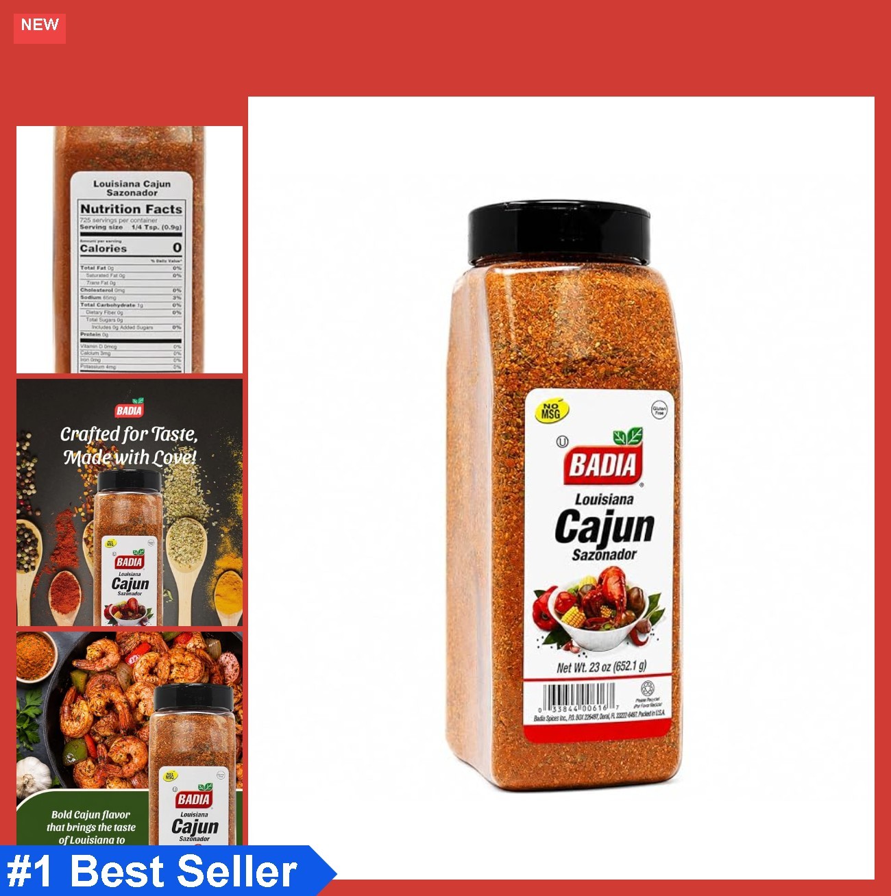 Cajun Seasoning 23 oz Louisiana Bold Spicy Blend Meats Seafood Vegetables