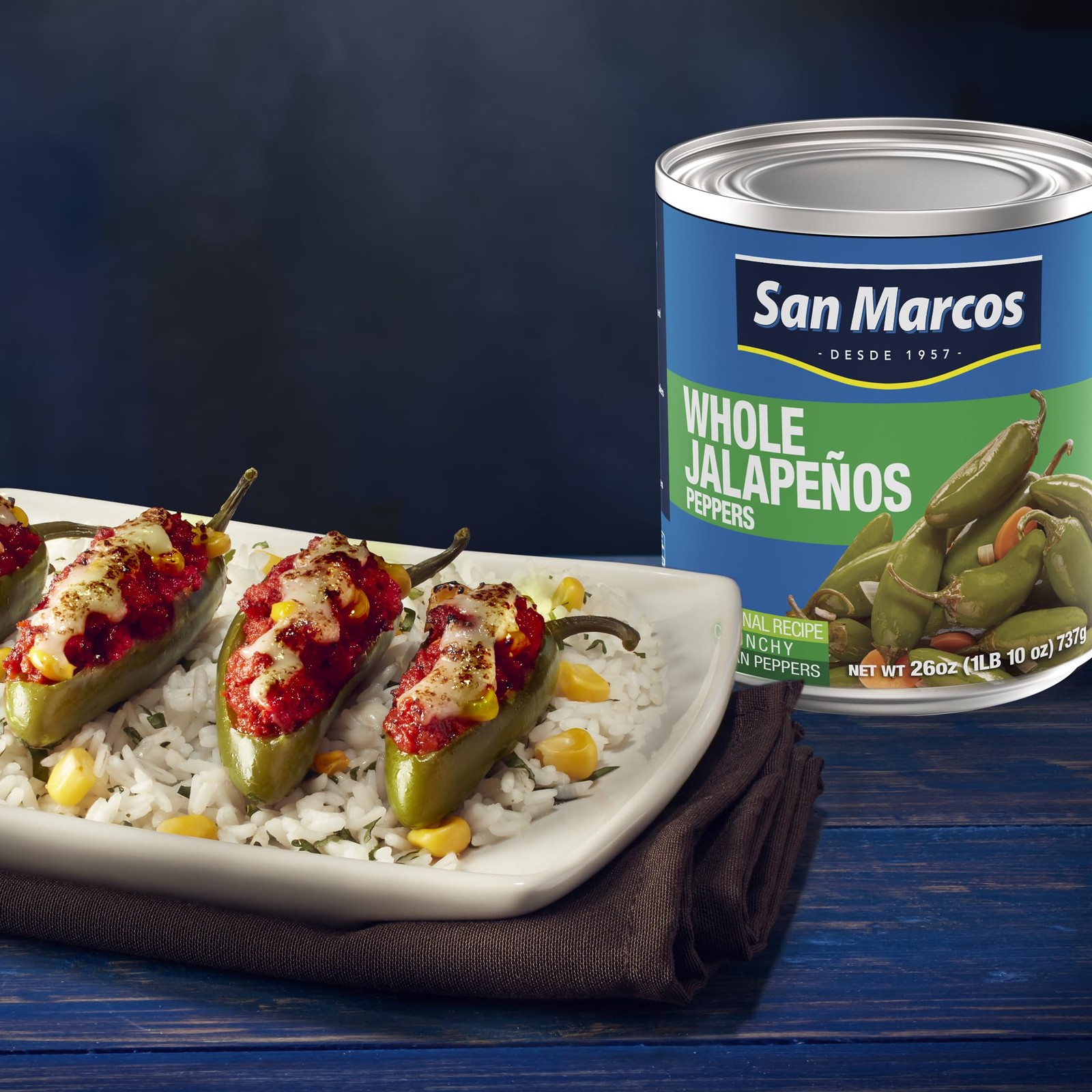San Marcos Whole Jalapeno Peppers, 26 Ounce 1.62 Pound (Pack of 1), Jalapenos