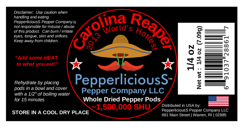 1/4oz / 7.09g DRIED CAROLINA REAPER Pods WORLDS HOTTEST PEPPER Super Hot Quality