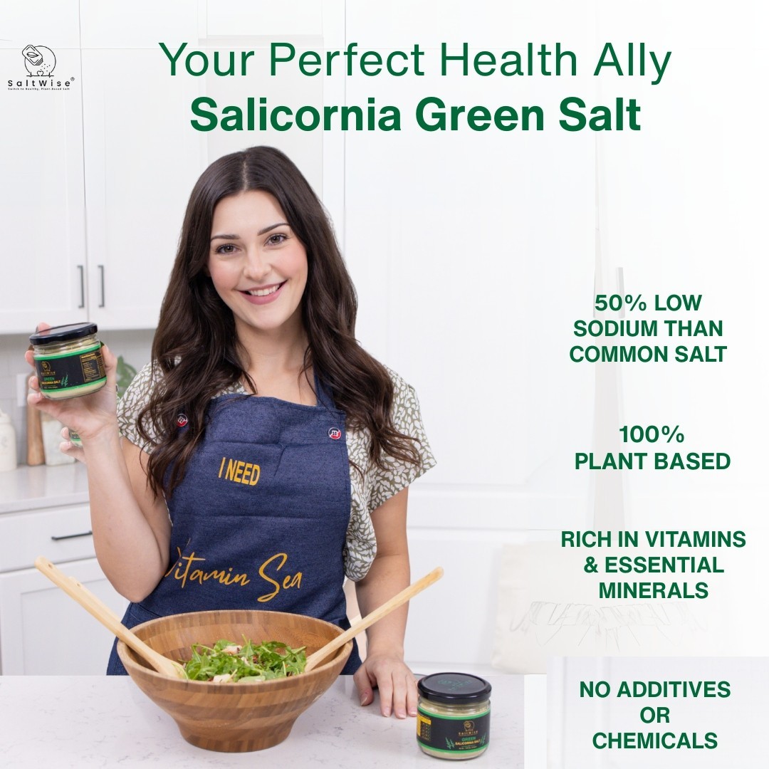 Green Salicornia Salt- Low Sodium Substitute, No additive, Organic, Umami 14.1oz