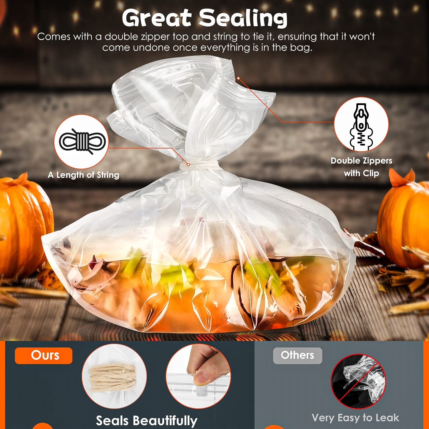 Brining Bags for Turkey, 3 Pack, 26″×22″, Extra Large Turkey Brine Bag Holds …