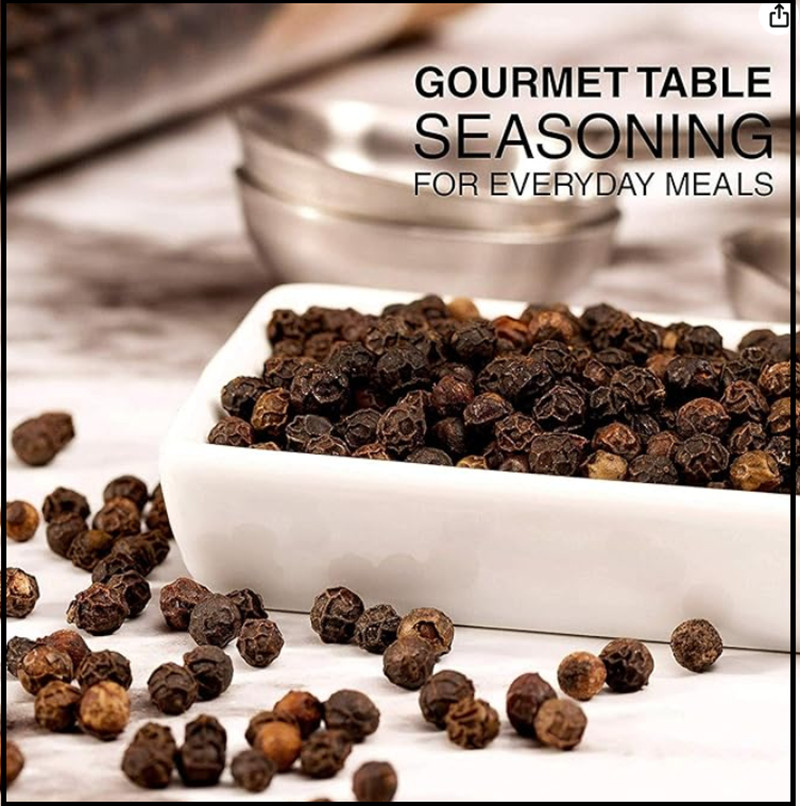The Spice Lab Peppercorns Tellicherry Whole Black Peppercorns for Grinder Refill