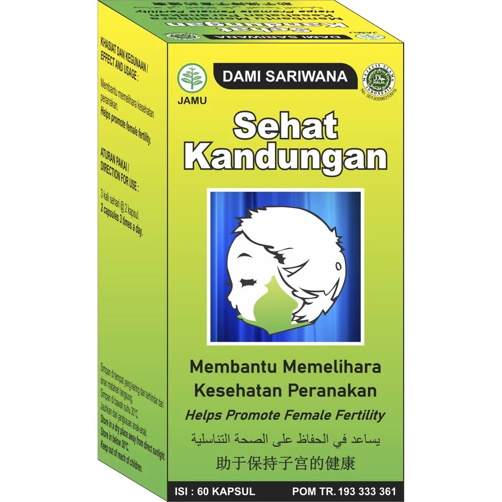 SEHAT KANDUNGAN 60 Caps Natural Organic Herbs Spices Fresh Pure Hygienic Premium