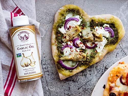 La Tourangelle Garlic Infused Sunflower Oil High Oleic Oil for Cooking Pastas