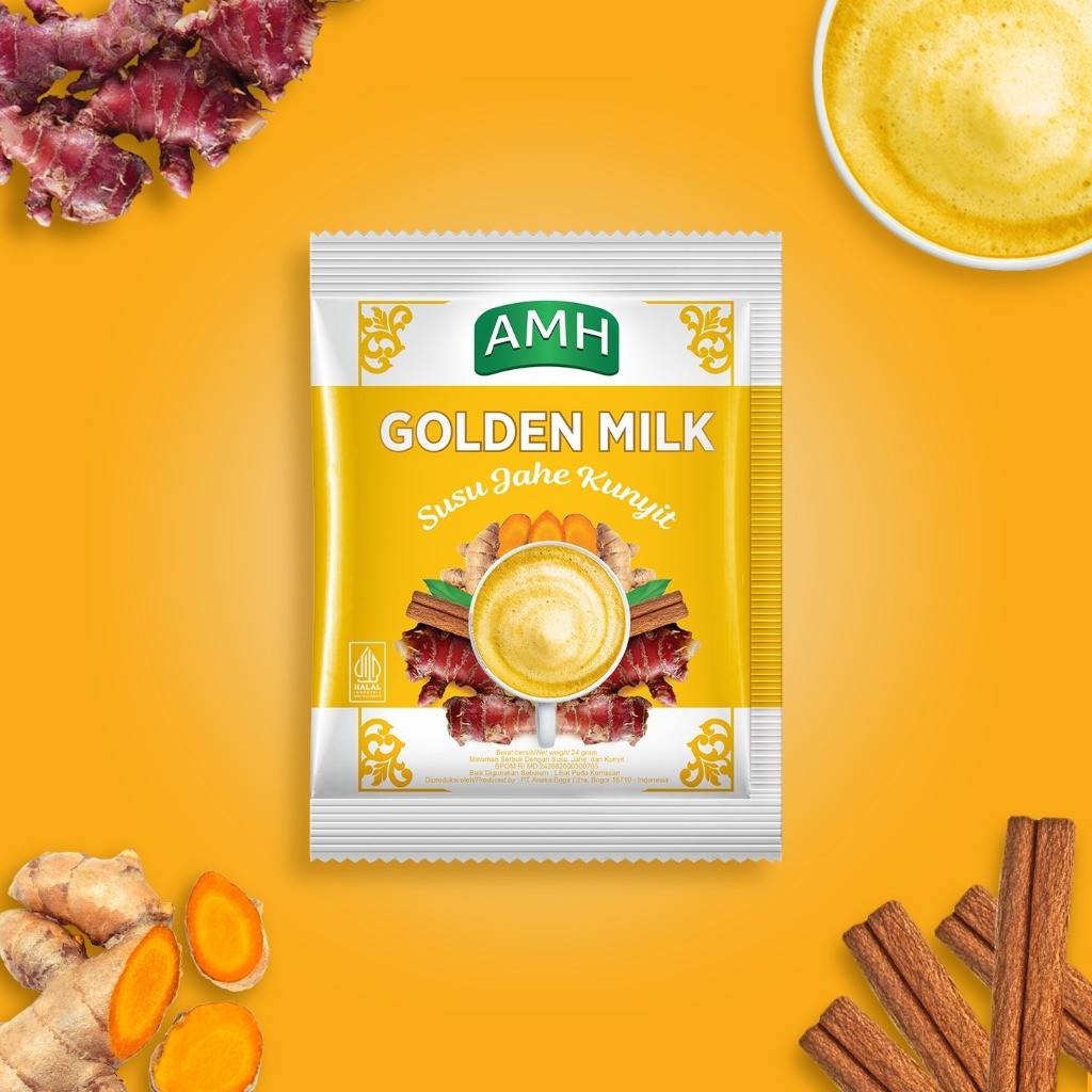 Golden milk ginger turmeric latte powder drink 10 x 24g sachets natural aroma