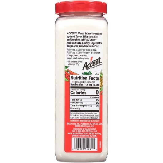 Accent Flavor Enhancer, 32 Ounce, 6 Per Case