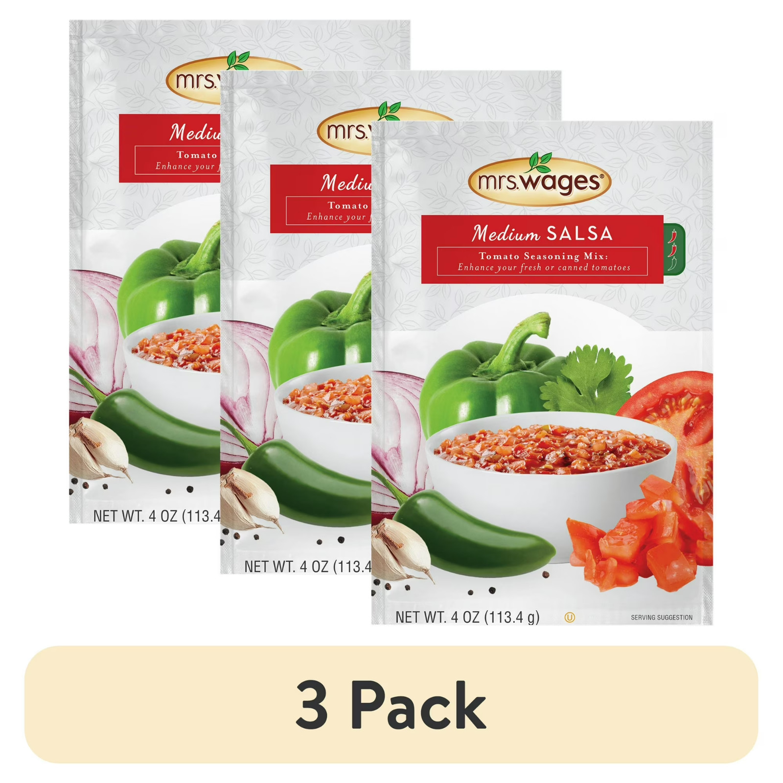( 3 Pack ) Mrs. Wages Homemade Salsa Mix, Canning Supplies Canned Salsa 4 oz