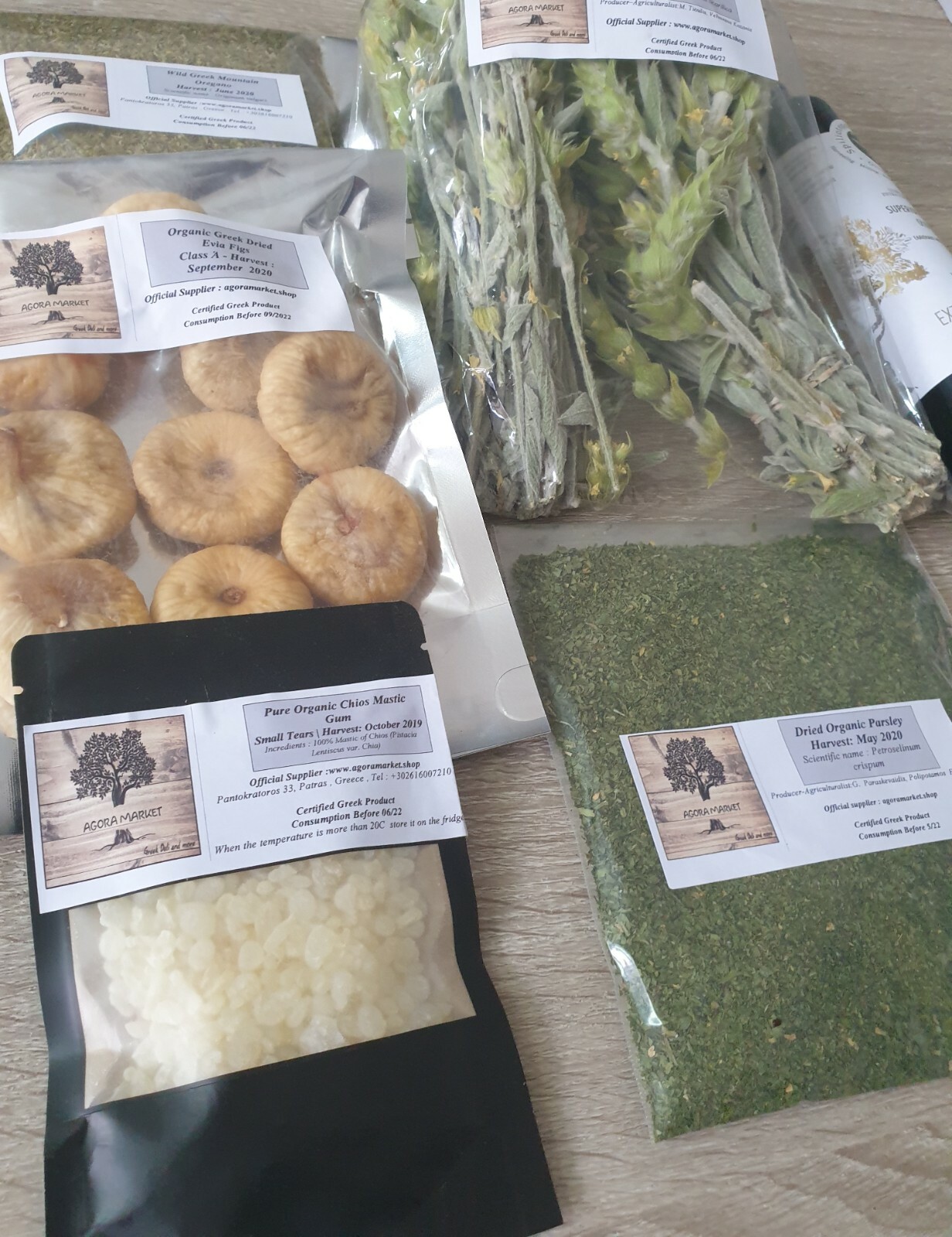 Christmas Gift Greek Products Sets Oregano Mountain Tea Olive oil Figs and More