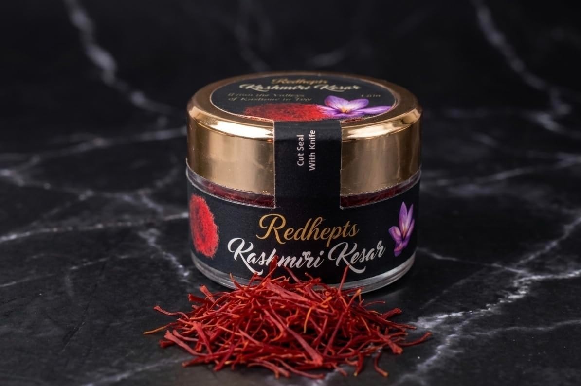 Pure Kashmiri Saffron Kesar 1g Grade A+ Mongra Threads Natural Authentic