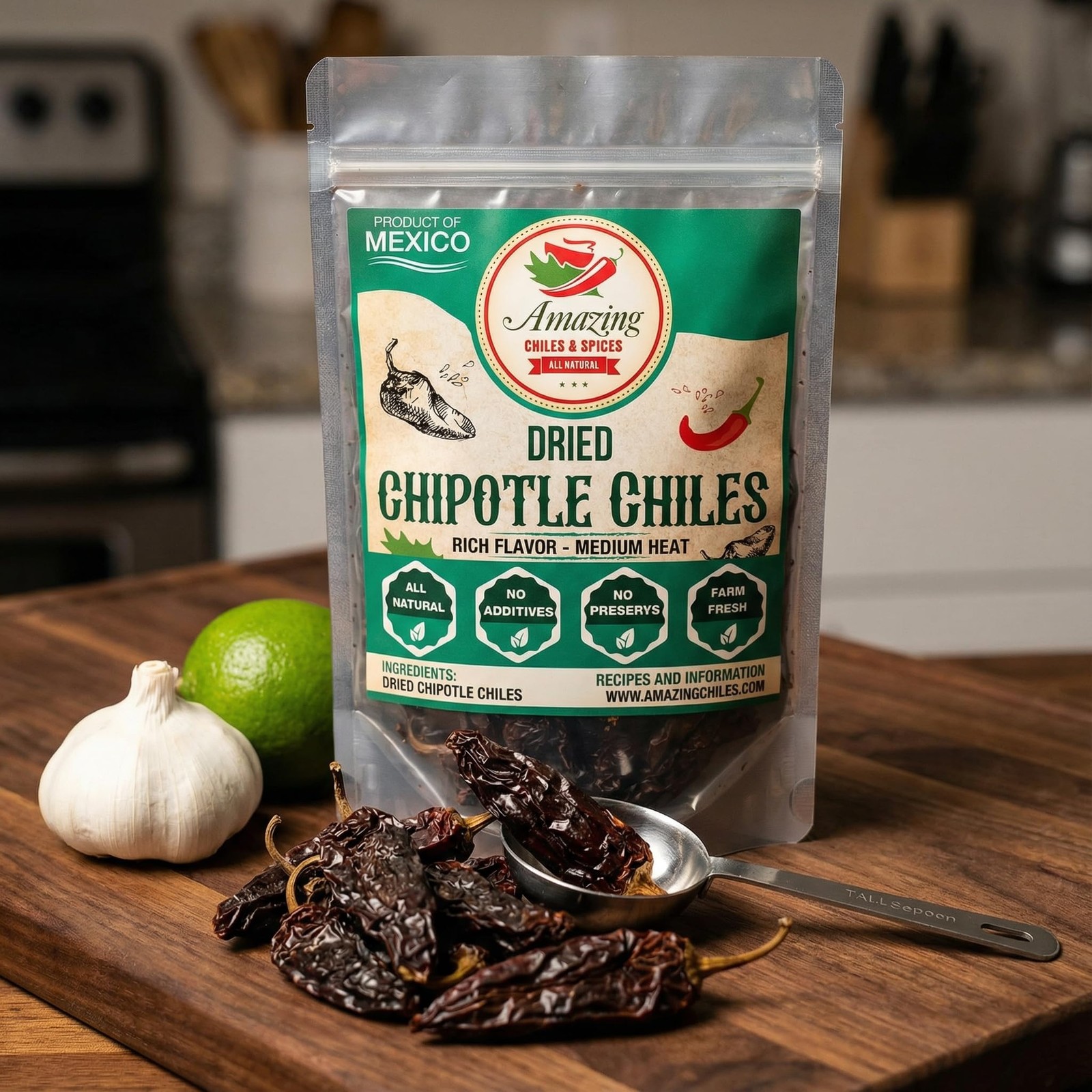 Dried Chipotle Morita Chile Peppers 4 oz – Robust Smokey Flavor, Use For Mexican