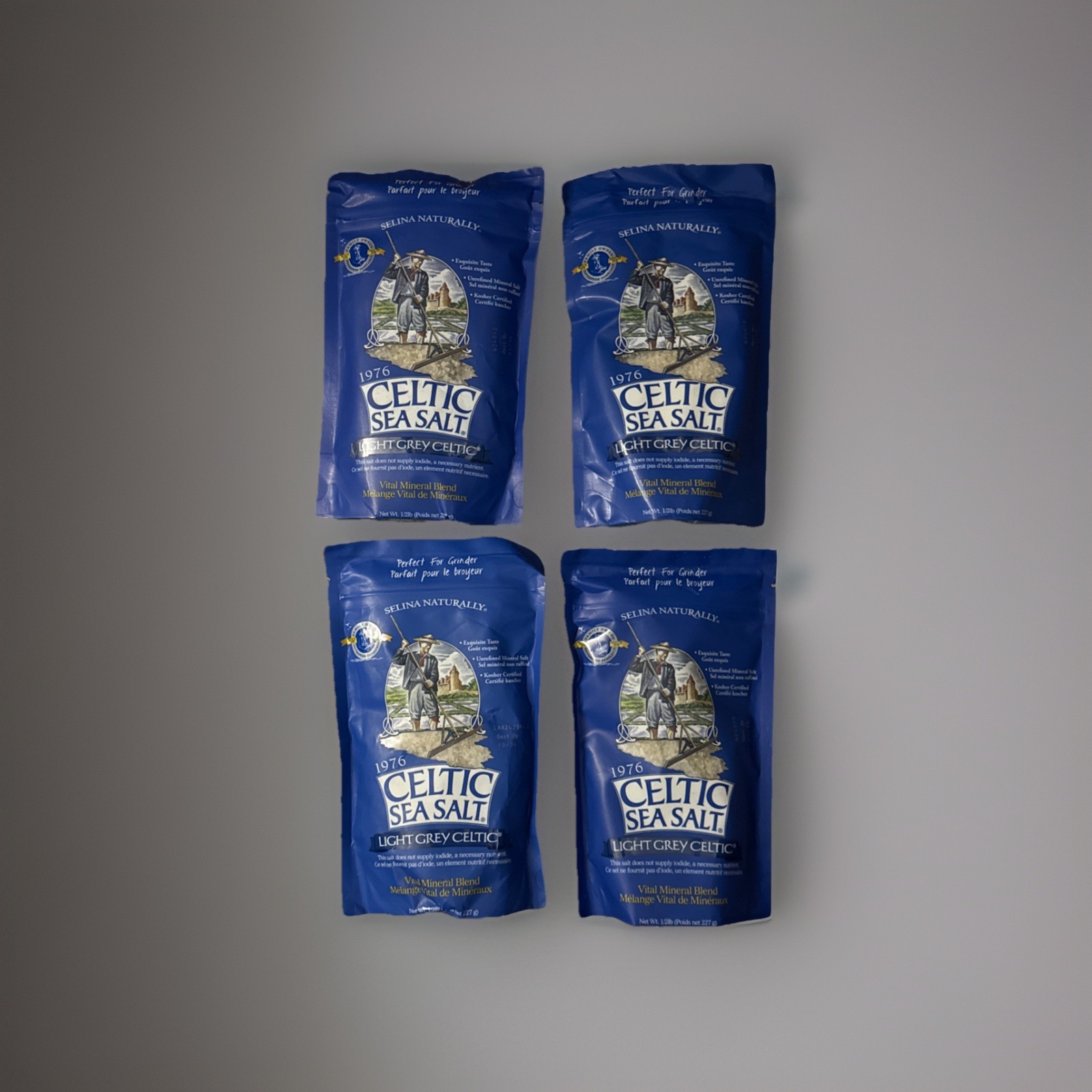 Light Grey Celtic Sea Salt 2POUNDS, (4 BAGS OF 1/2 POUND)