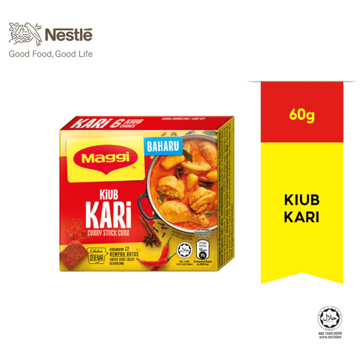 NEW Nestle MAGGI® Curry Stock Cube 60g (6cube x 4 packs) HALAL Food