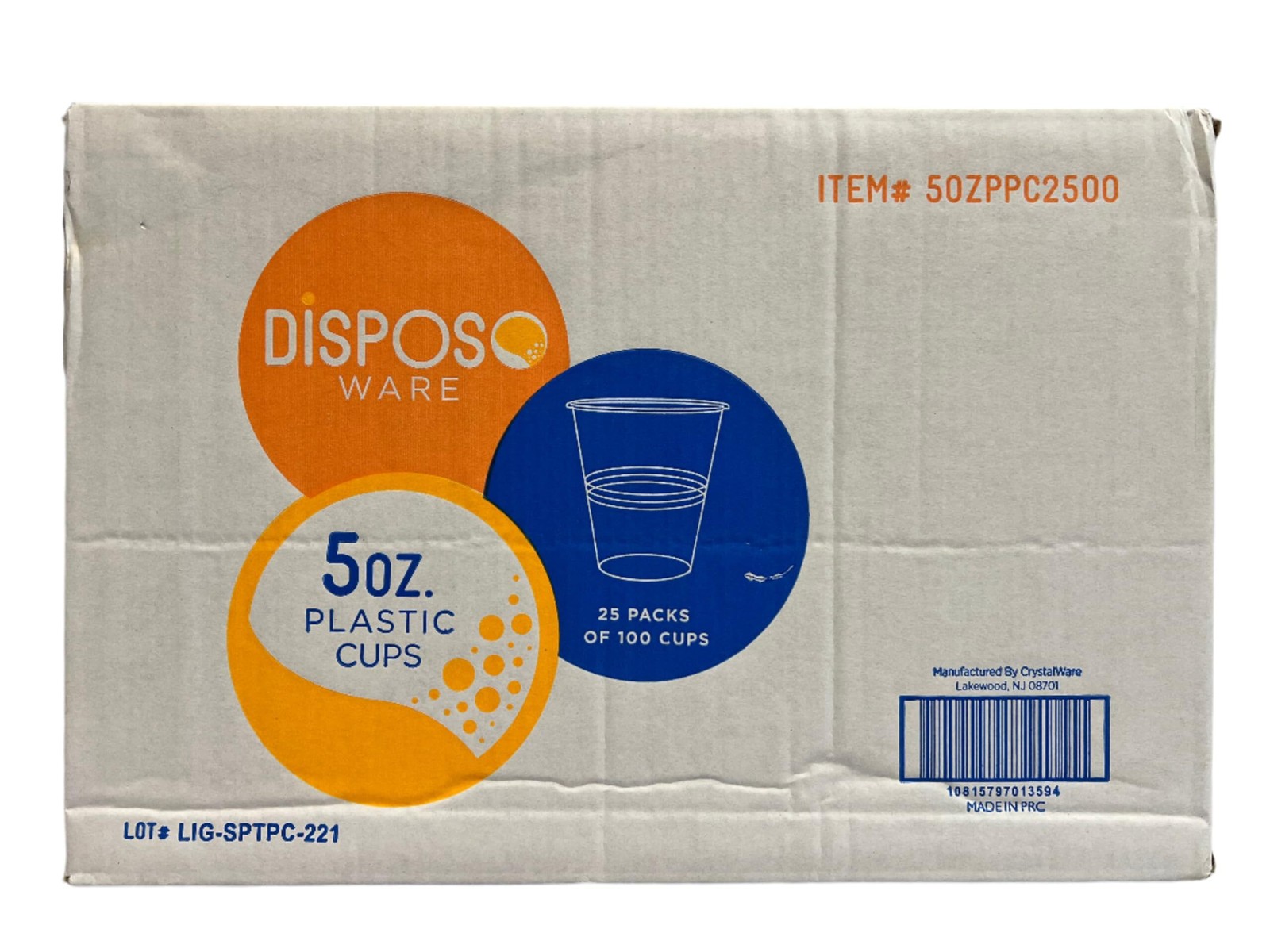 Disposable Cold Plastic Drinking Cup, 5 Oz (Pack Of 2500)