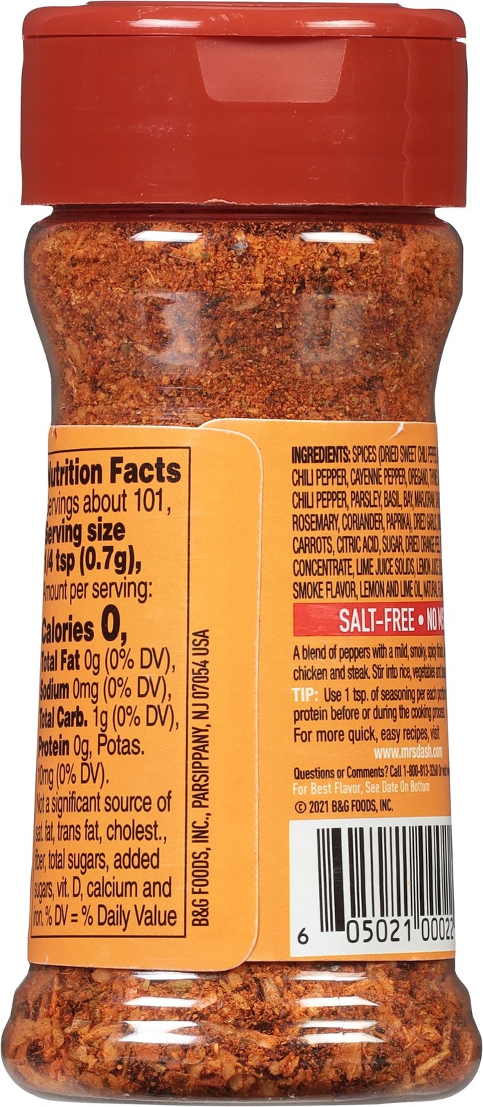 (6 pack) Dash Southwest Chipotle Seasoning Blend, Salt Free, 2.5 oz