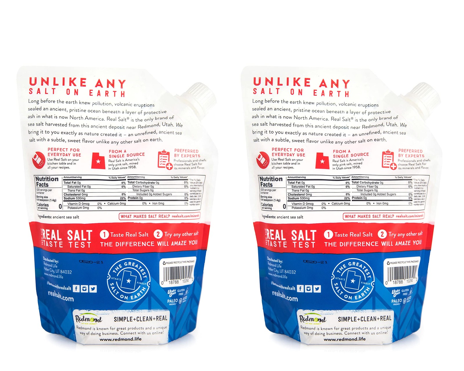 REDMOND Real Sea Salt – Natural Unrefined Gluten Free 1 Ounce (Pack of 2)