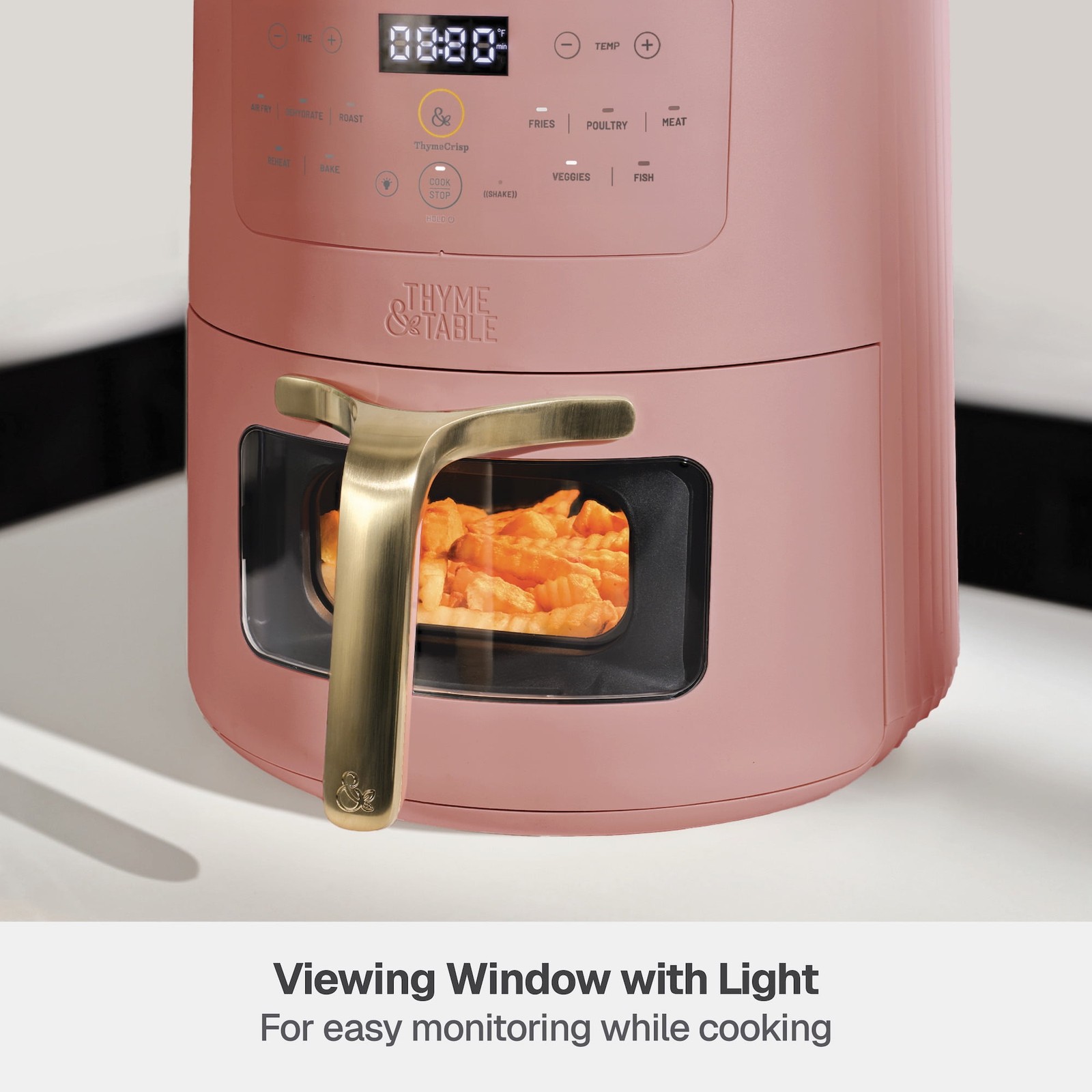 6QT Air Fryer with Thymecrisp™ Ceramic Nonstick Basket Faded Rose