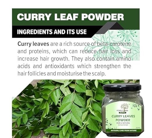 Forestree 100% Organic Naturally Air Dried Ground Curry Leaves-Pure Ceylon