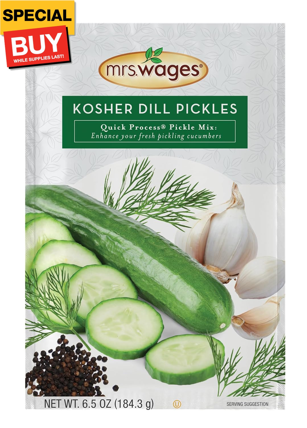 Kosher Dill Pickles Quick Process Mix, Quick and Easy, Simple-To-Use, Traditiona