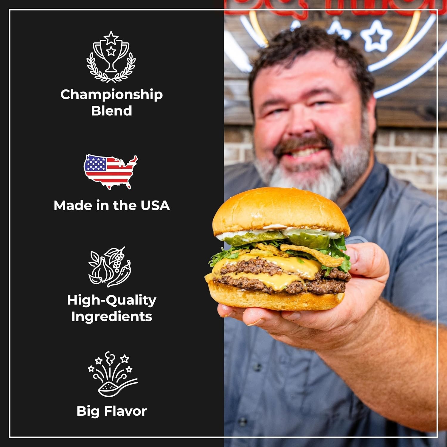 Versatile Championship BBQ Seasoning: All-Meat Dry Rub – 21.7 oz Made in USA