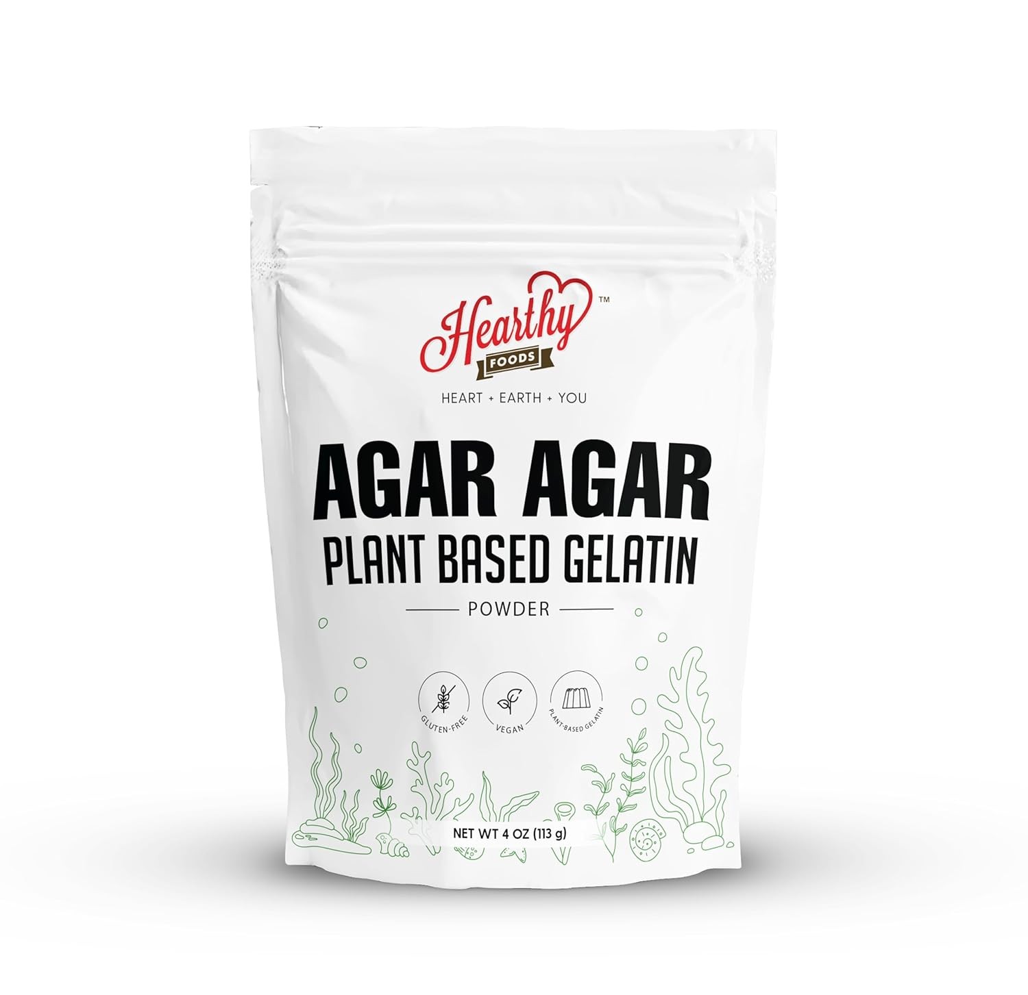 AGAR AGAR POWDER VEGAN GELATIN Substitute Cooking Baking Plant Based Natural 4oz