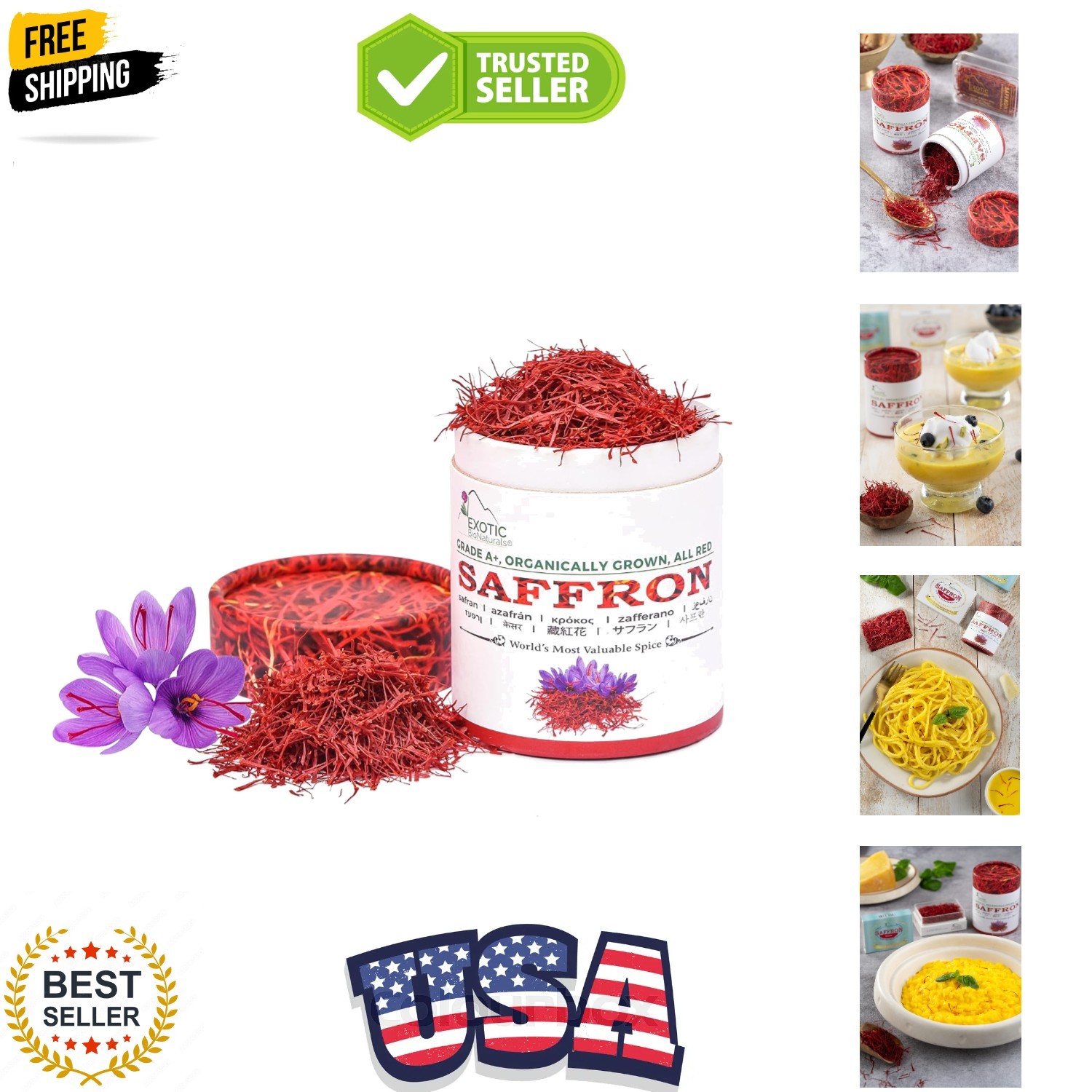 Saffron | Super Negin Grade A+ Saffron Spice | Non-GMO Verified Saffron Threa…