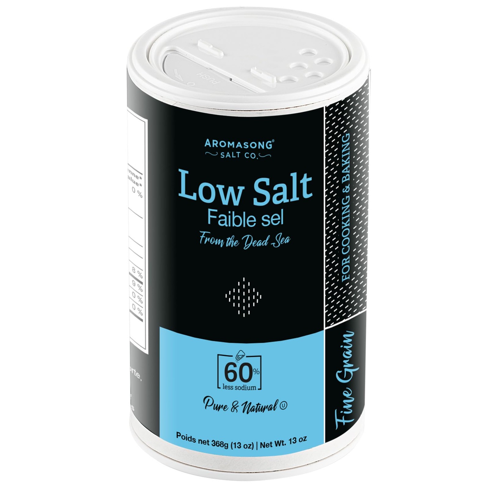 Aromasong Low Sodium Sea Salt 13 OZ. Shaker 100% 13 Ounce (Pack of 1)