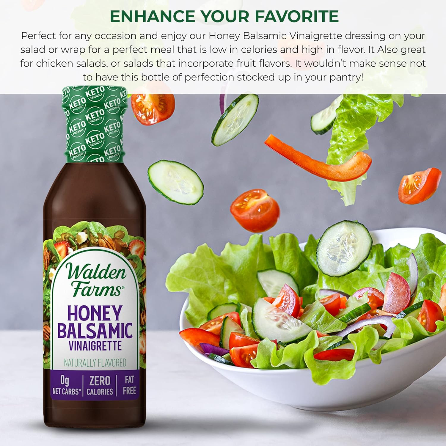 Honey Balsamic Vinaigrette – Calorie-Free, Low Carb, Keto-Friendly, Vegan, Sugar