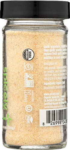 Organic Garlic Granules Non GMO Gluten Free Vegan Gourmet Spices 2.6 Ounce