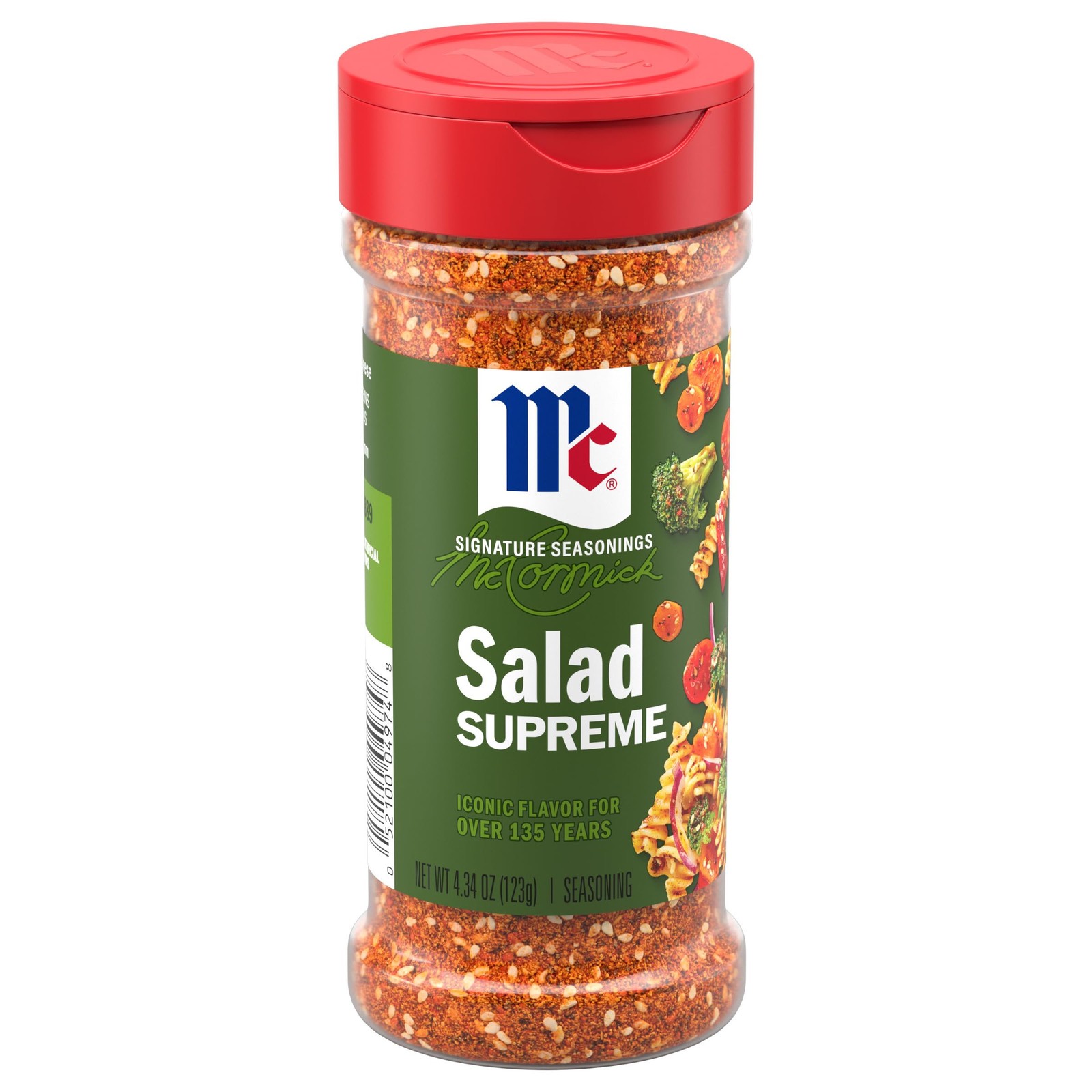 McCormick Perfect Pinch Salad Supreme Seasoning, 4.34 Ounce (Pack of 1), Red