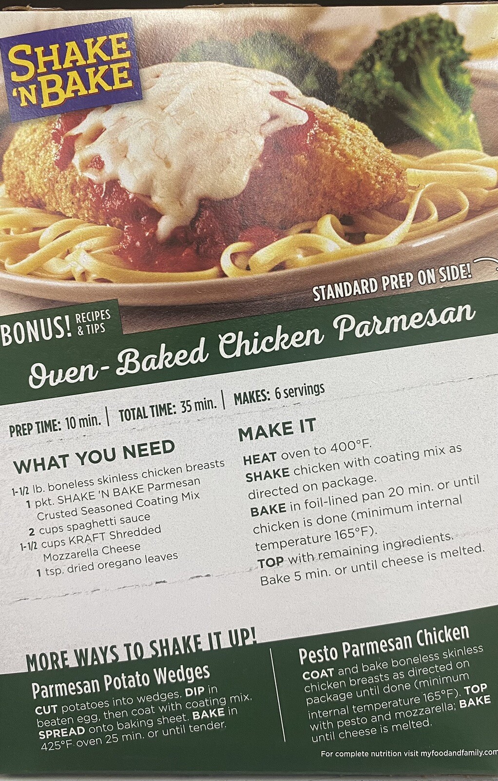 SHAKE N BAKE PARMESAN CRUSTED Seasoned Coating Mix 4.75 oz Box – 2 PACK
