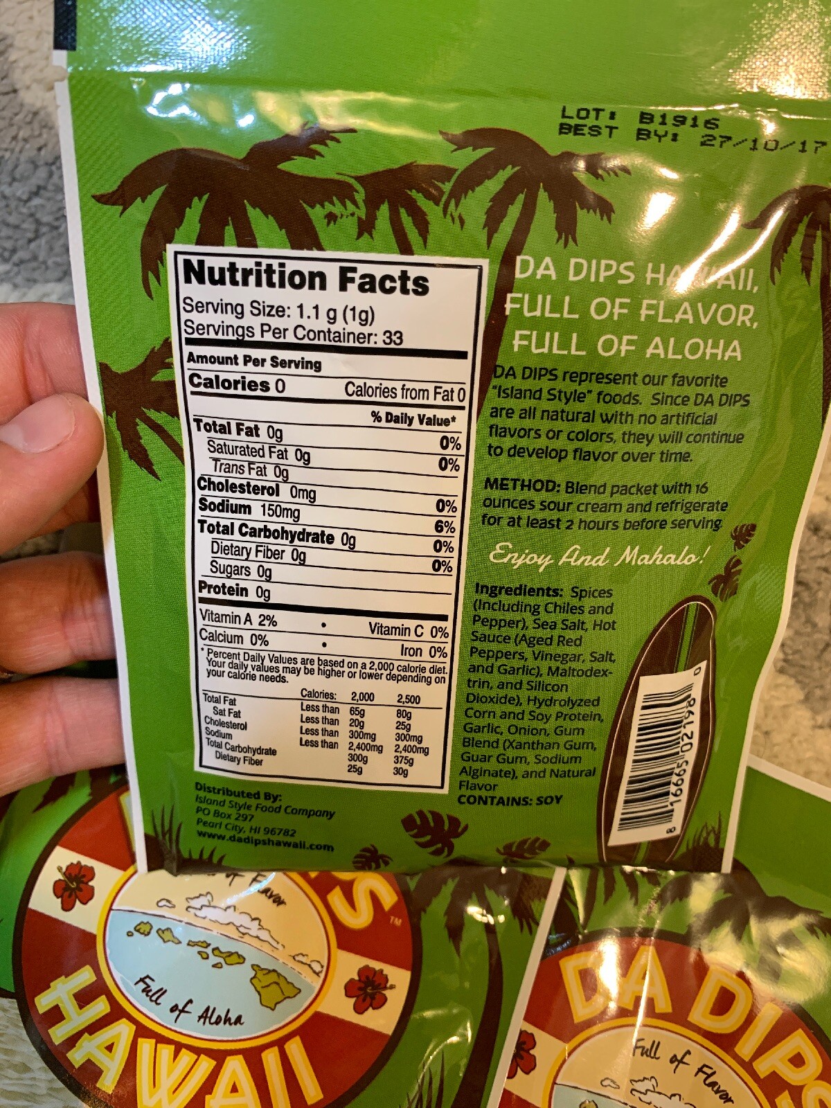 Da Dips Hawaii Discontinued Spice Packet Siracha Ranch Lot Of 4! Exp 10/27/17 L2