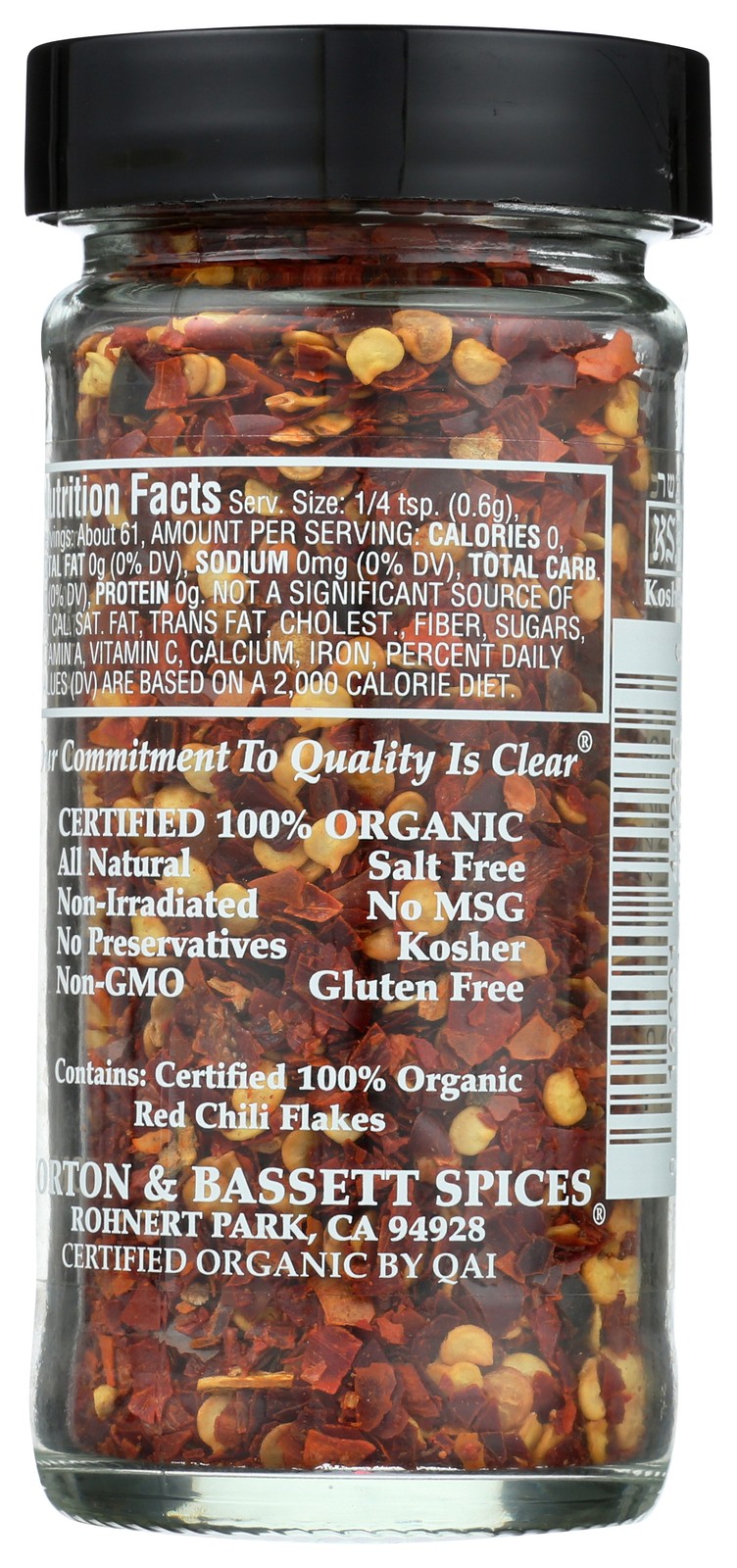 Organic Red Chili Flakes Morton & Bassett 1.3 Oz Spice Jar 3 Pack