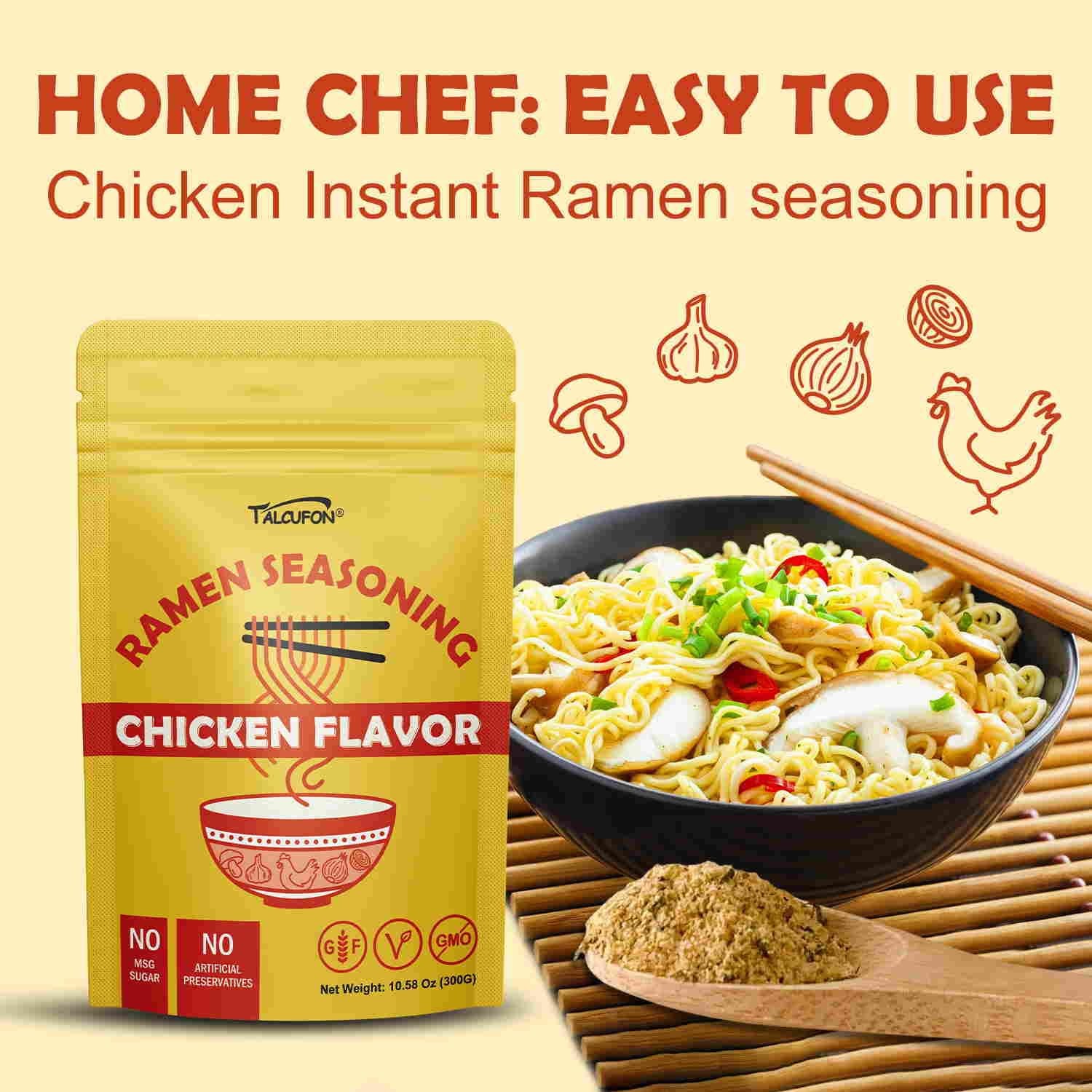 Ramen Seasoning 10.58 Oz Traditional Chicken Ramen Seasoning Reduced Salt Glu…