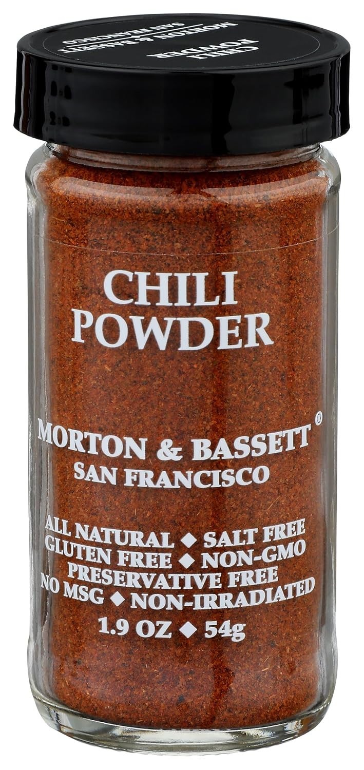 Morton & Bassett Chili Powder Seasoning, Non-GMO, Salt-Free, 1.9 oz