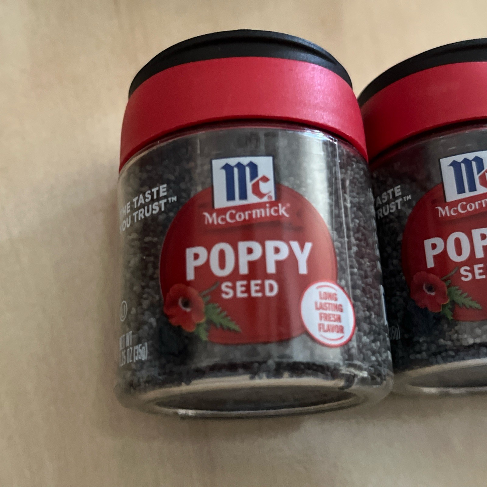 3 Pack of McCormick Poppy Seeds Non GMO~ 1.25 oz Each