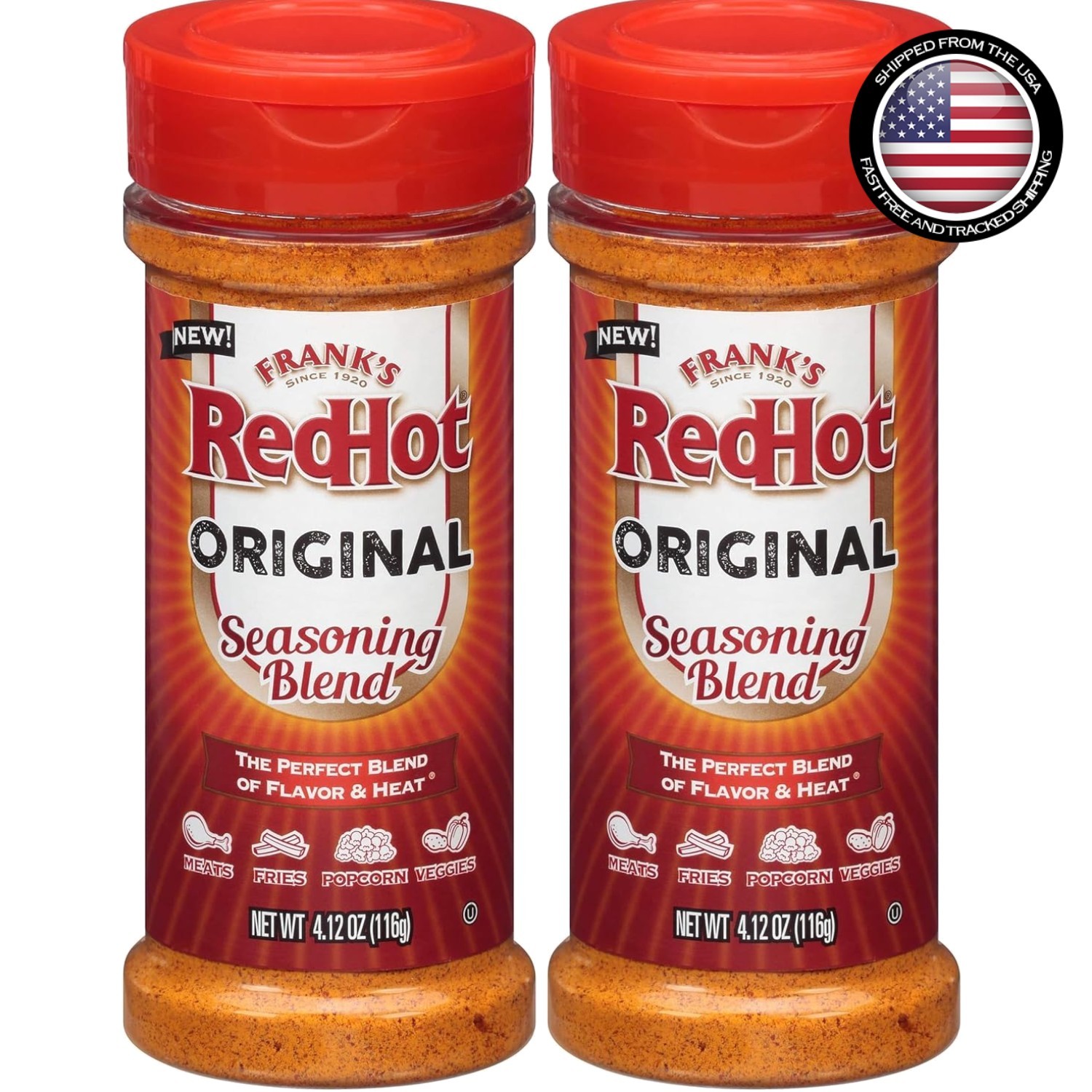 Frank’s RedHot Seasoning Blend, 4.12 oz Pack of 2 – Spice Up Every Meal