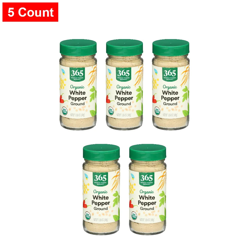 365 By WFM, Organic White Pepper Ground, 1.69 Ounce – 5 Count