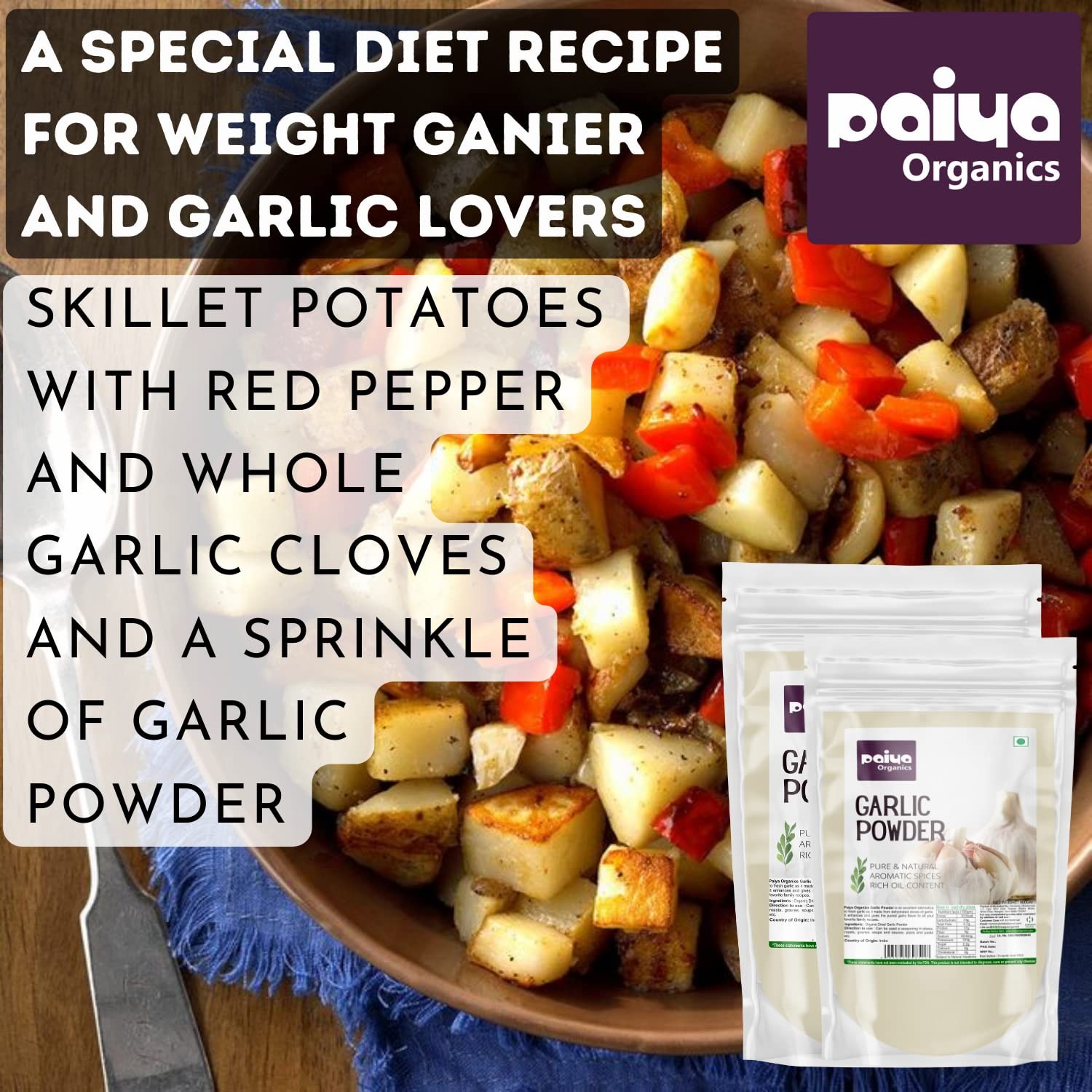Paiya Organics Garlic Powder 900gm