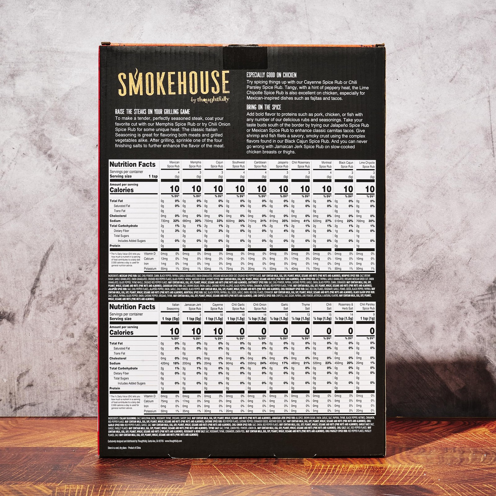 Smokehouse by Thoughtfully, Gourmet Ultimate Grilling Spice Set with Birthday