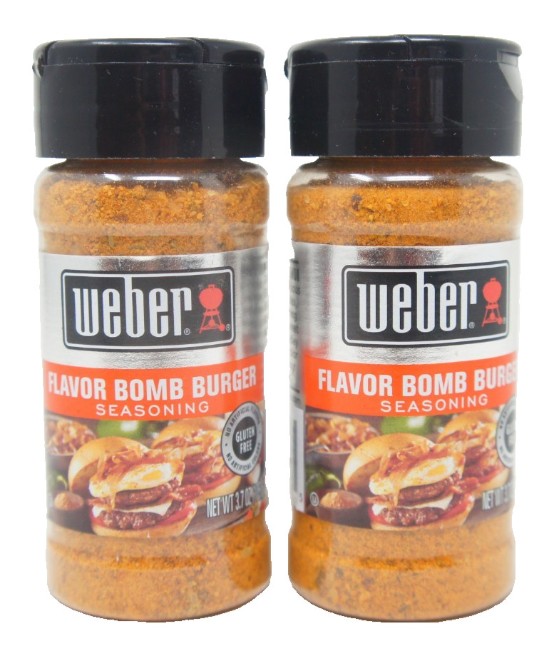Weber Flavor Bomb Burger Seasoning 3.7 Oz (2 Pack) | Bold Savory Grill Blend