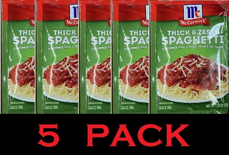 McCormick THICK & ZESTY SPAGHETTI Seasoning & Sauce Mixes 1.37 oz Packet 5 PACK