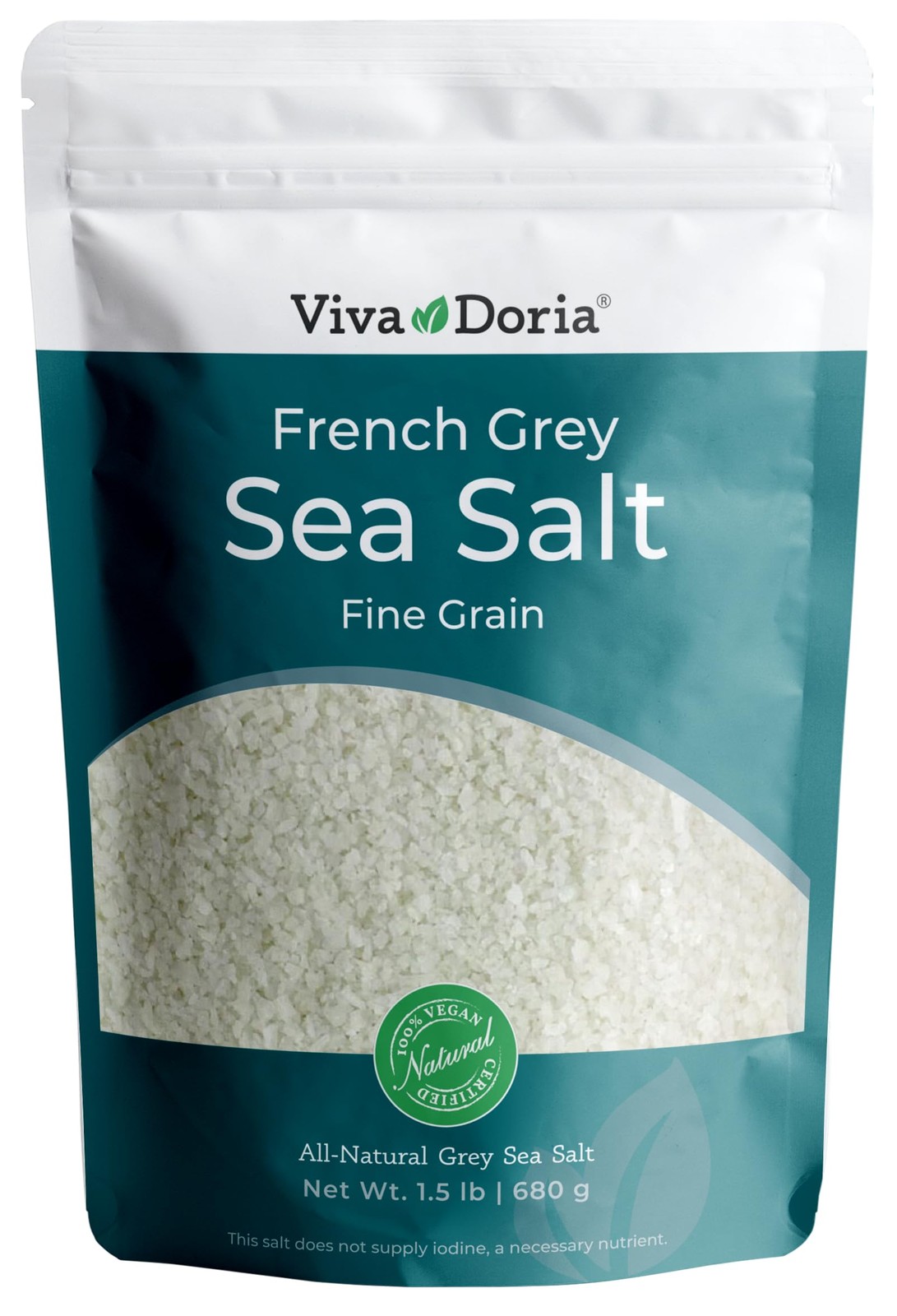 Viva Doria Sel Gris French Light Grey Sea Salt, 1.5 lb 24 Ounce (Pack of 1)