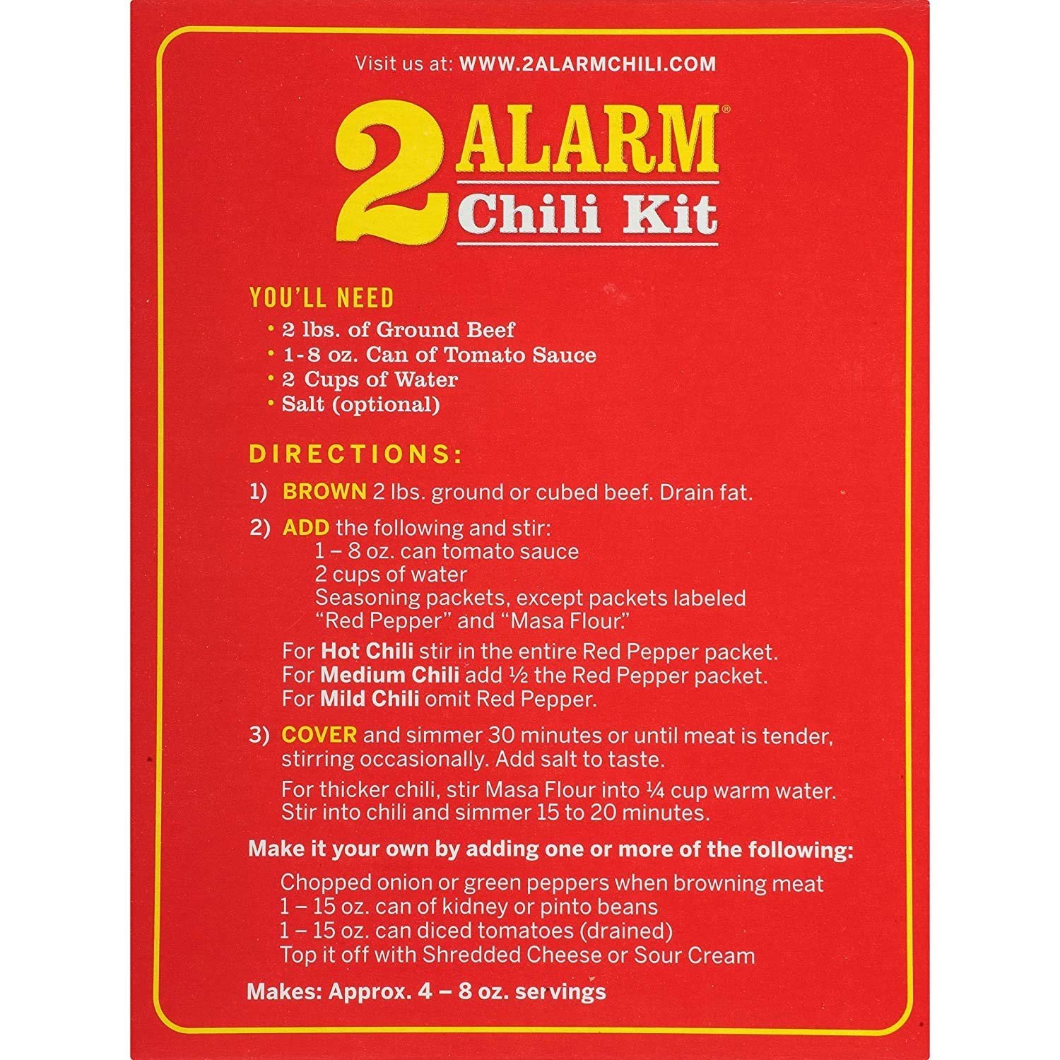 Wick Fowler’s 2 Alarm Chili Kit Authentic Texas Style Seasoning Pack 3.3 Oz
