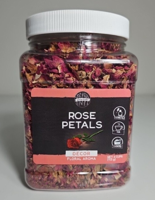 New Birch & Meadow 4Cups Rose Petals Decor Floral Aroma 113g, Edible,Soak in Tea